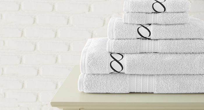JEWEL TONE EMBROIDERED TOWEL WHITE